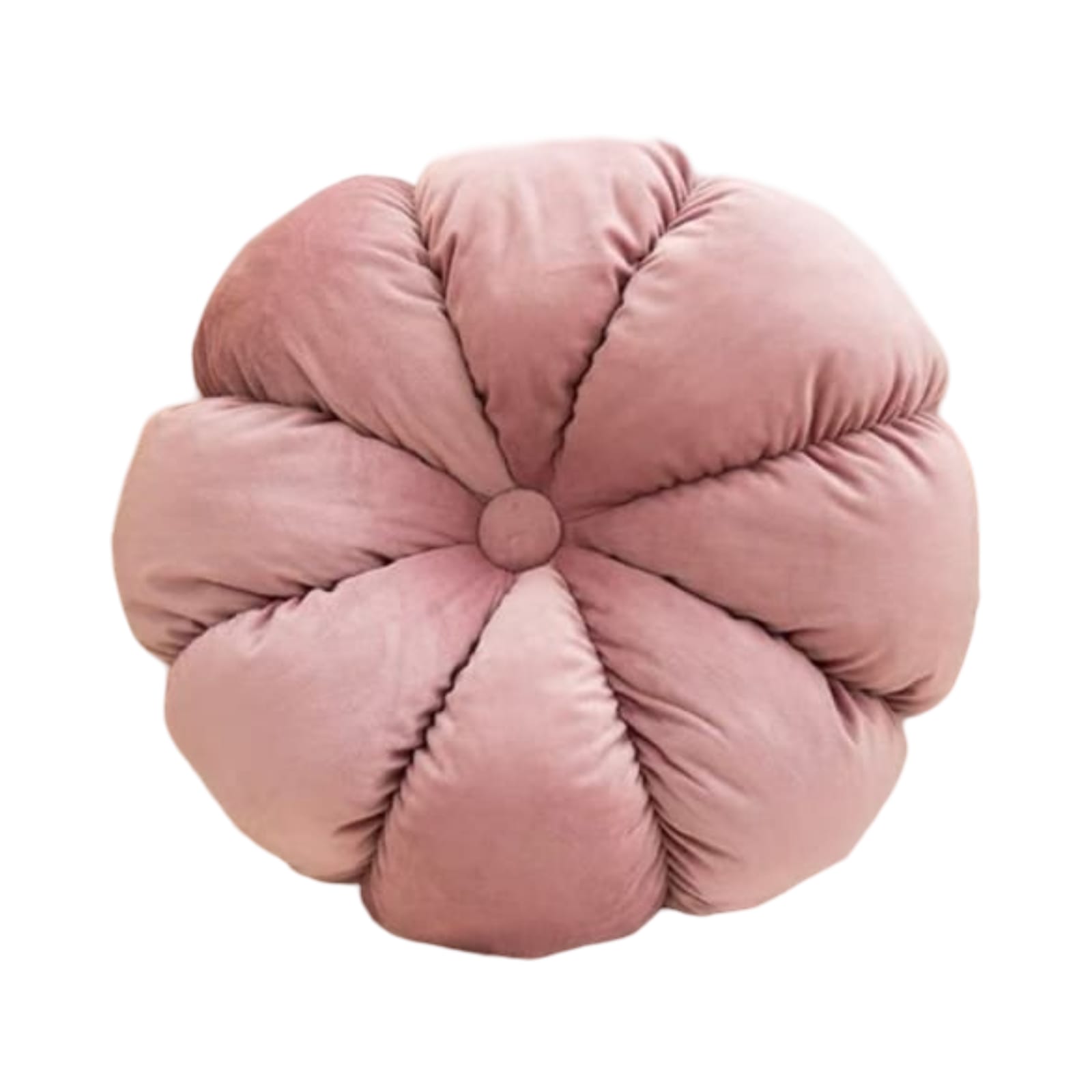 COJIN DECORATIVO EN FORMA DE CALABAZA COLOR ROSADO 35X35CM DISEÑO ACOGEDOR Y UNICO - 1