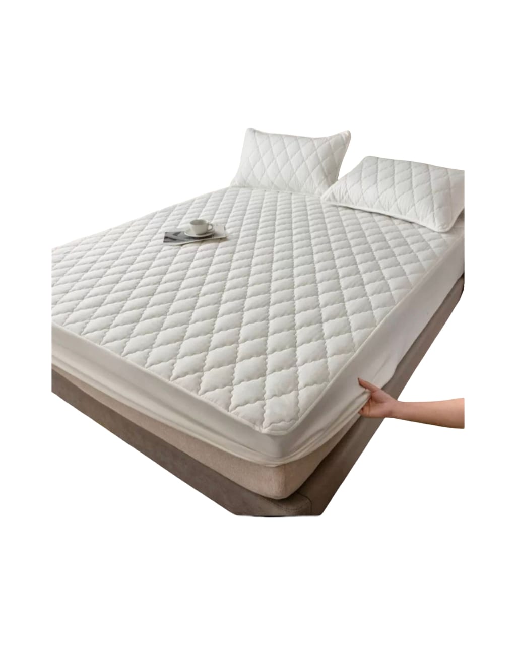 CUBRE COLCHOL 100% IMPERMEABLE 2 PLAZAS BLANCO - 1