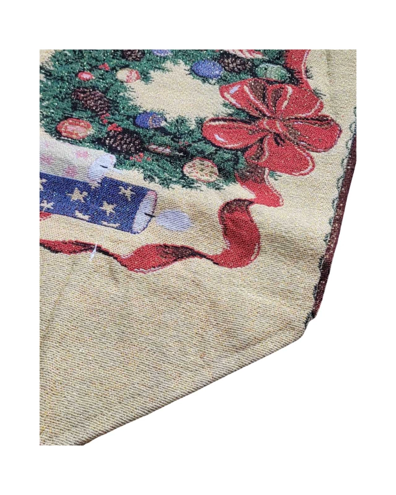 CAMINO DE MESA DE NAVIDAD BEIGE CON BORLAS DECORATIVAS 30X180CM - 2