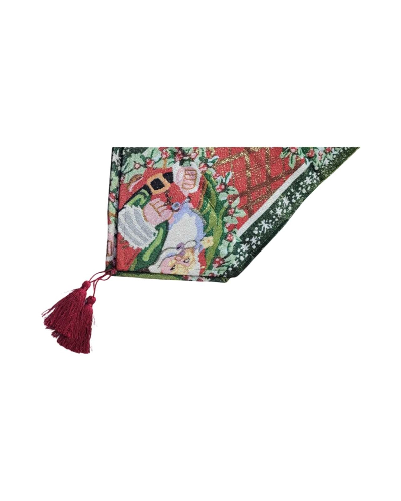CAMINO DE MESA DE NAVIDAD ROJO CON BORLAS DECORATIVAS 30X180CM - 1