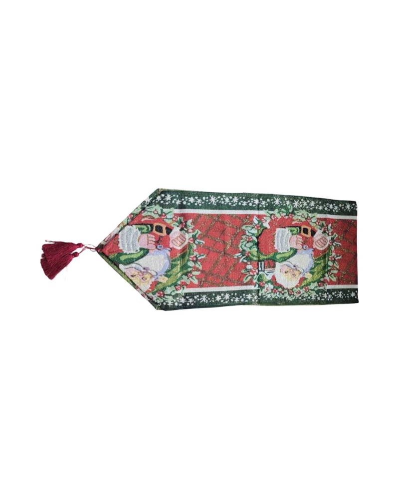 CAMINO DE MESA DE NAVIDAD ROJO CON BORLAS DECORATIVAS 30X180CM - 2