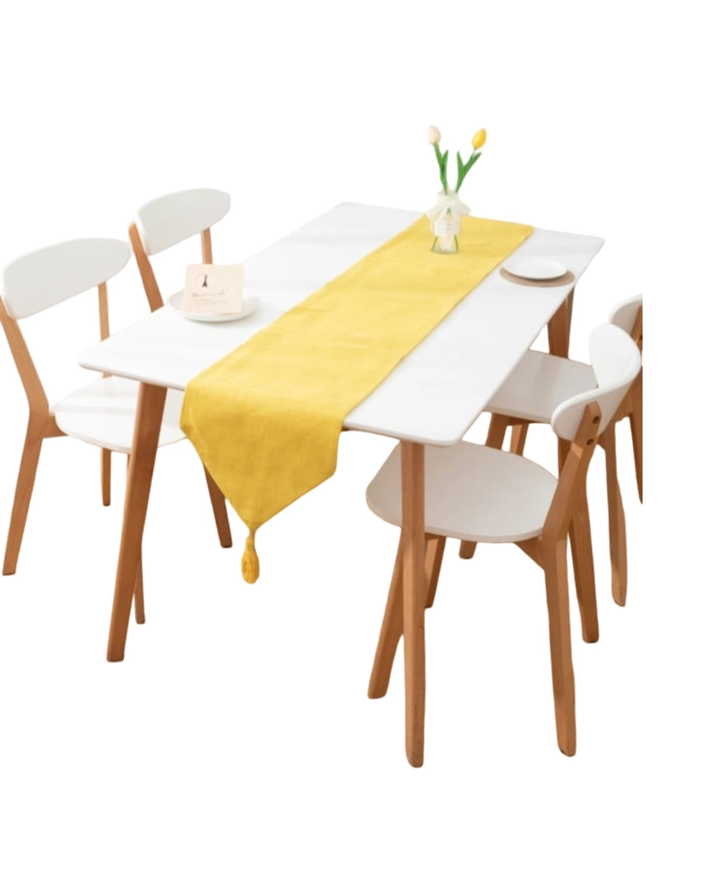 CAMINO DE MESA DE LINO 33CMX180CM AMARILLO - 1