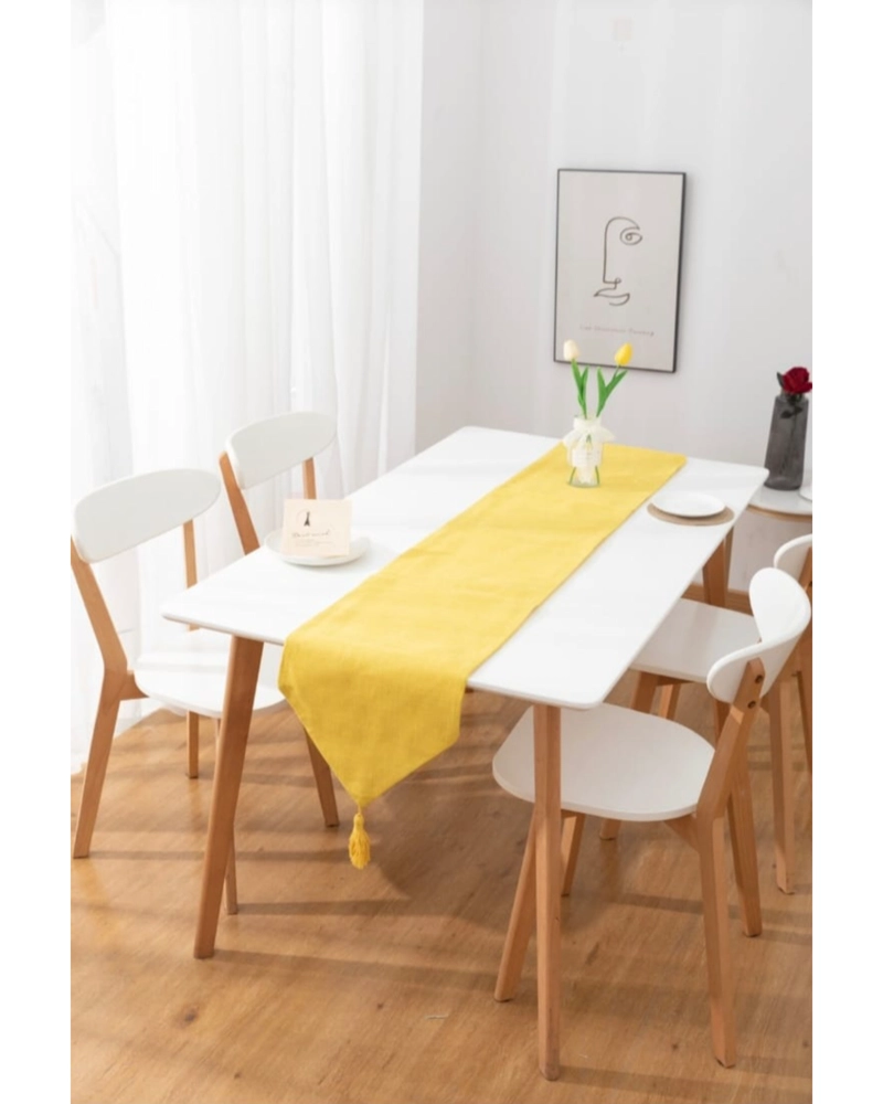 CAMINO DE MESA DE LINO 33CMX180CM AMARILLO - 2
