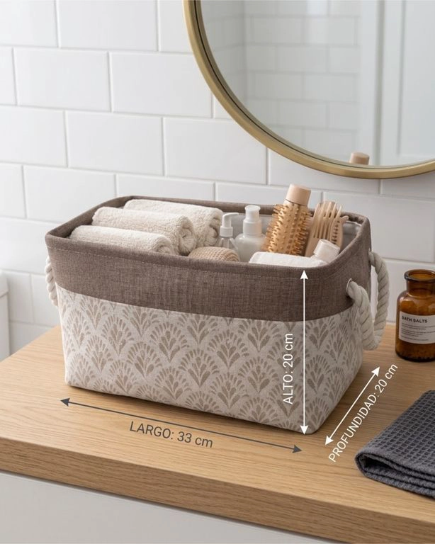 CANASTO ORGANIZADOR  - CESTA DE ALMACENAMIENTO PLEGABLE 33X20X20CM - 2