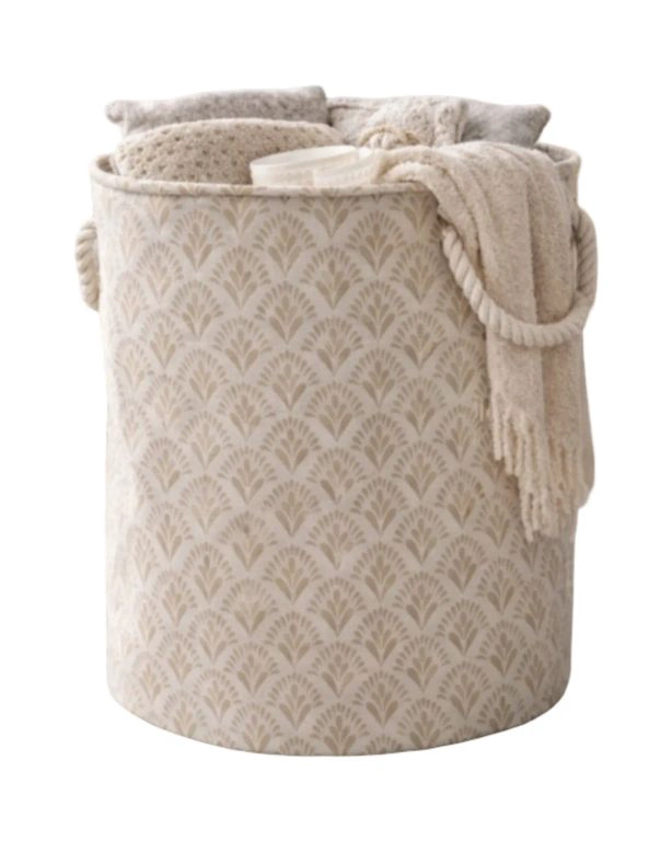 CANASTO PARA ROPA 40X50CM CESTA PARA MANTAS BEIGE - 1