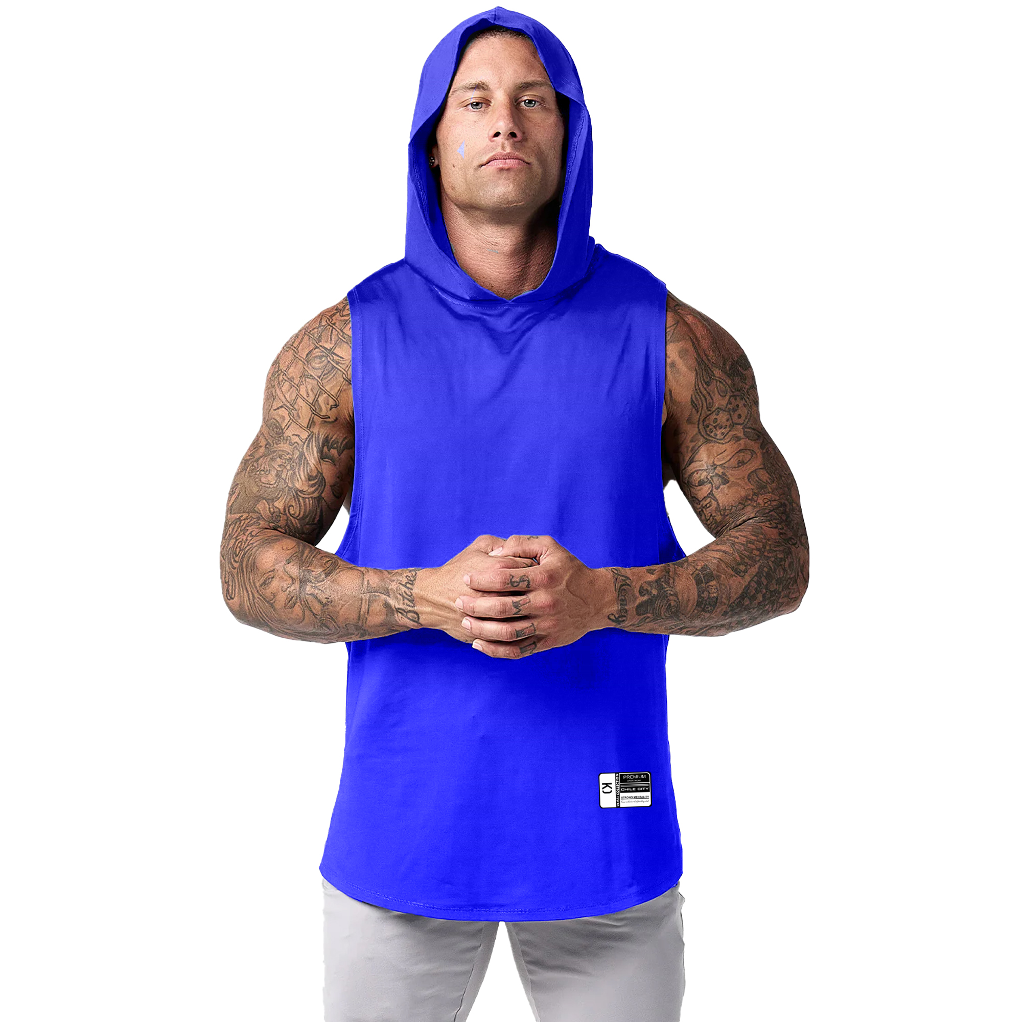 POLERA MUSCULOSA PREMIUM GYM LISA BLUE ROYAL - 1