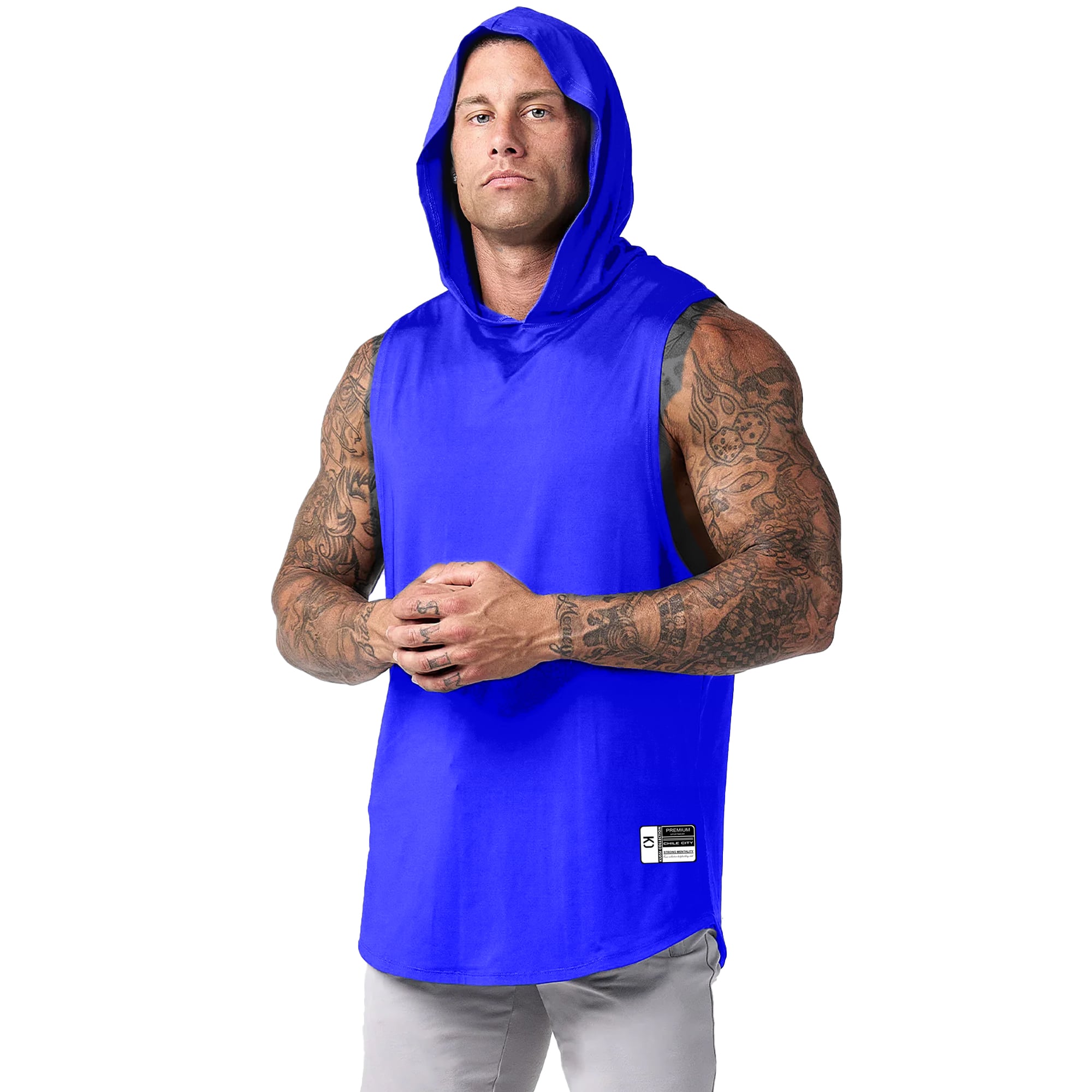 POLERA MUSCULOSA PREMIUM GYM LISA BLUE ROYAL - 2