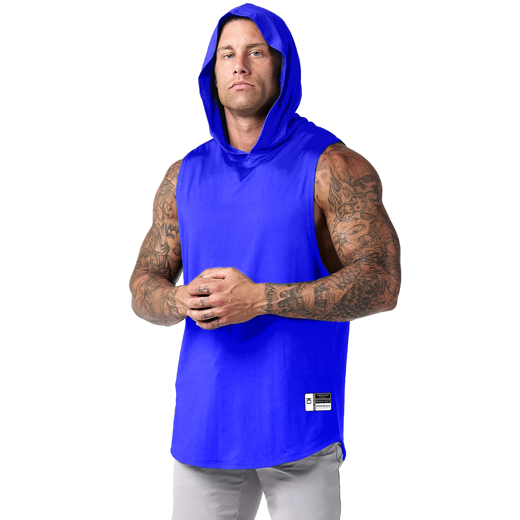 POLERA MUSCULOSA PREMIUM GYM LISA BLUE ROYAL - 3