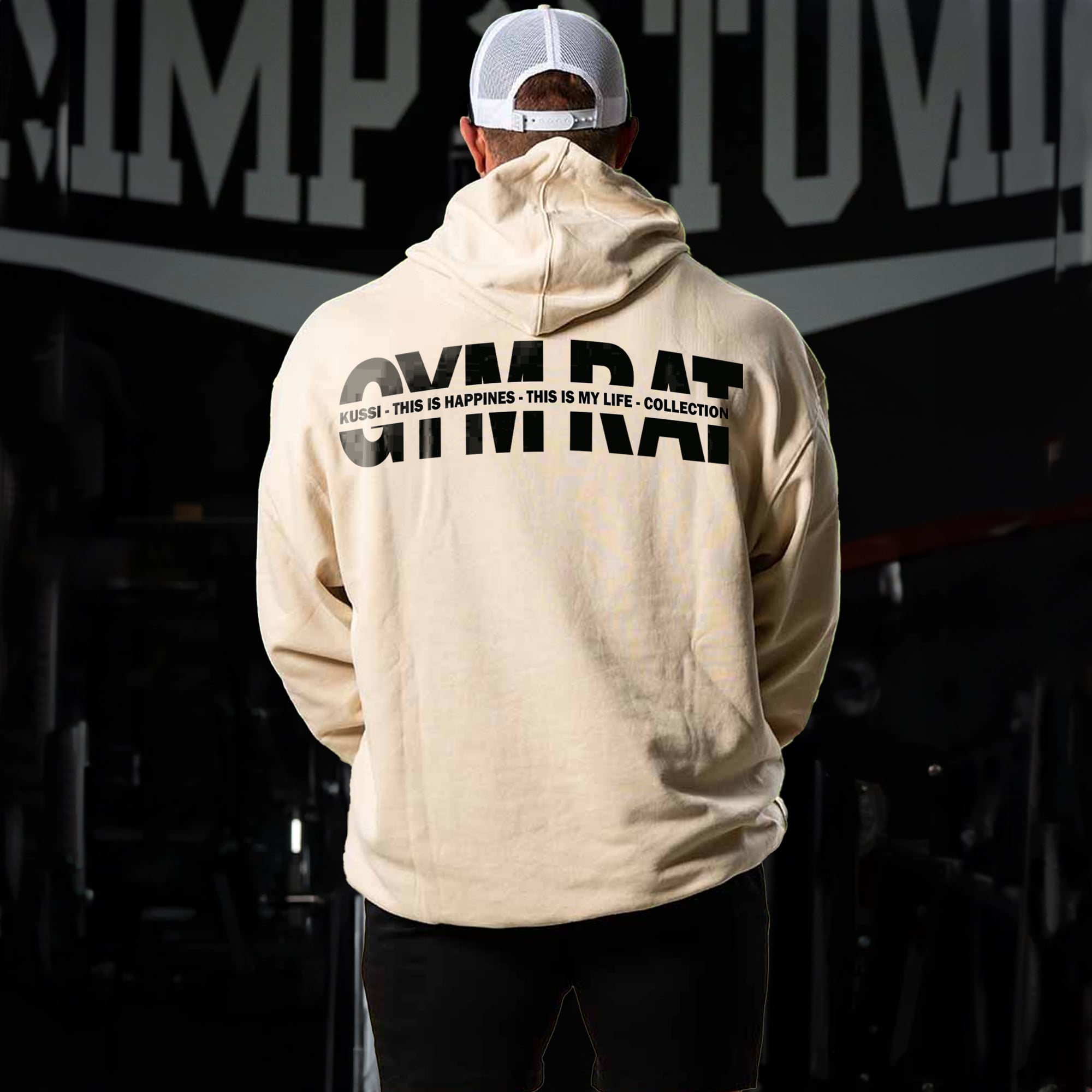 POLERON CANGURO GYM RAT EDICION LIMITADA - BEIGE - 2
