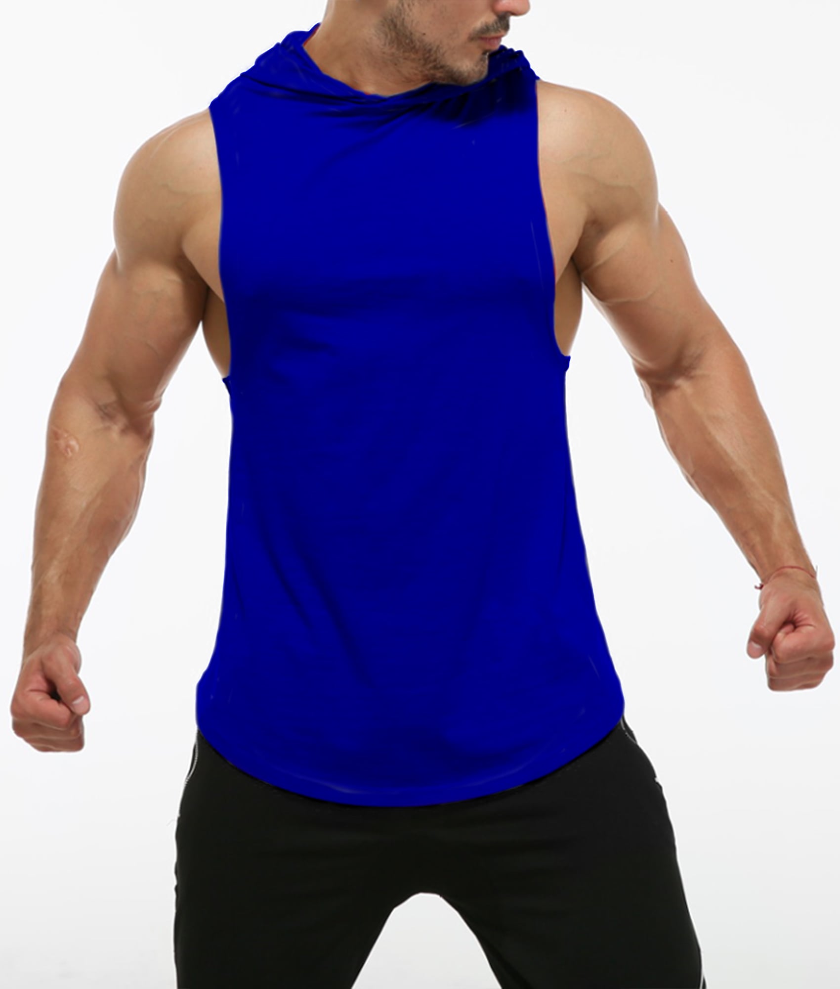 POLERA ALGODÓN HOMBRE KUSSI COLLECTION AZUL MUSCULOSA GYM LISA ROYAL EDICION LIMITADA - 1