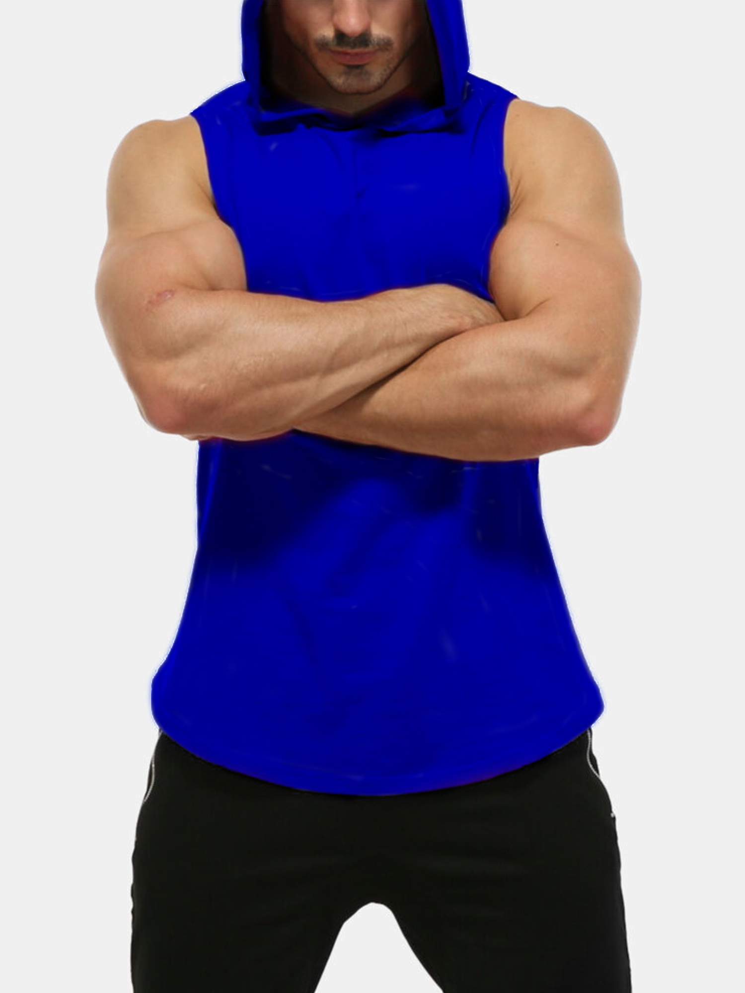 POLERA ALGODÓN HOMBRE KUSSI COLLECTION AZUL MUSCULOSA GYM LISA ROYAL EDICION LIMITADA - 4
