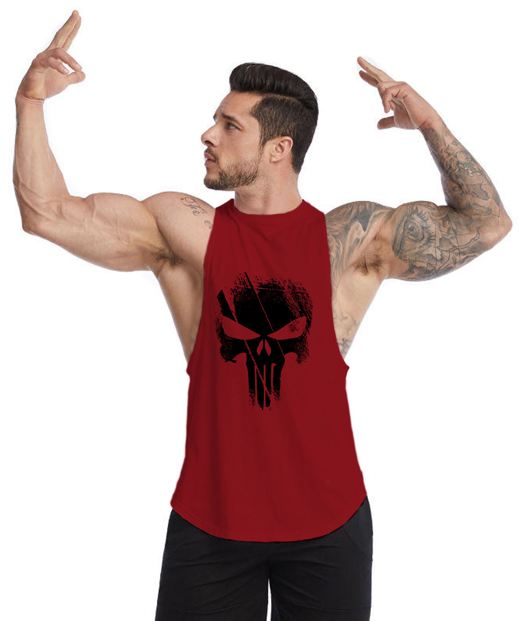 POLERA MUSCULOSA CUELLO REDONDO THE PUNISHER RED - 1