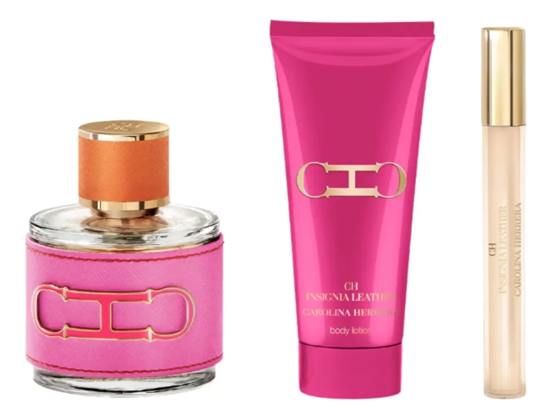 CH INSIGNIA LEATHER 100 ML EDP + 10ML +100ML BODY CAROLINA HERRERA SET - 1