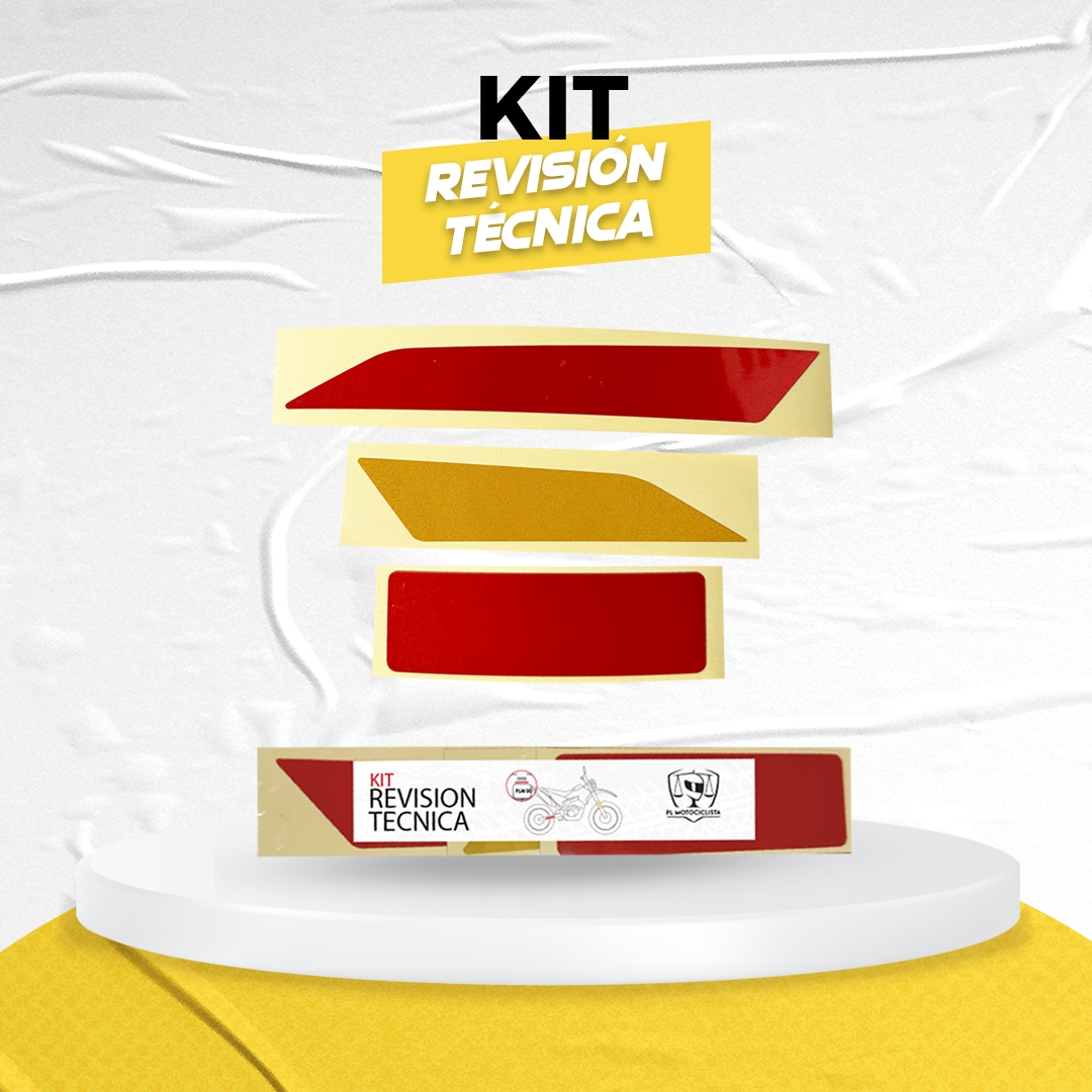 STICKERS ADHESIVOS REFLECTANTES PARA MOTO KIT REVISIÓN TÉCNICA - 1