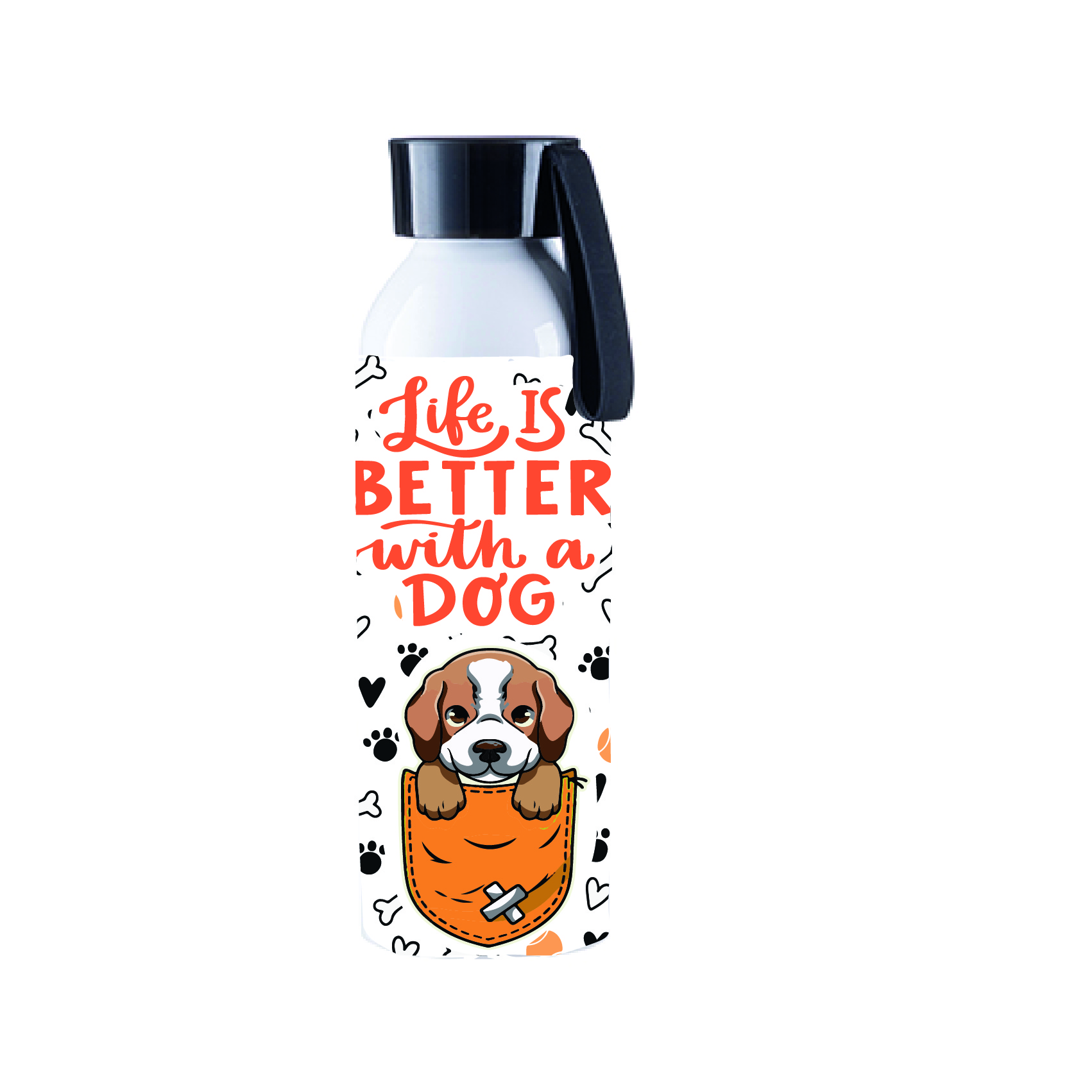 BOTELLA ALUMINIO 750 ML ESTAMPADO PERRITO, DOGLOVER - 1