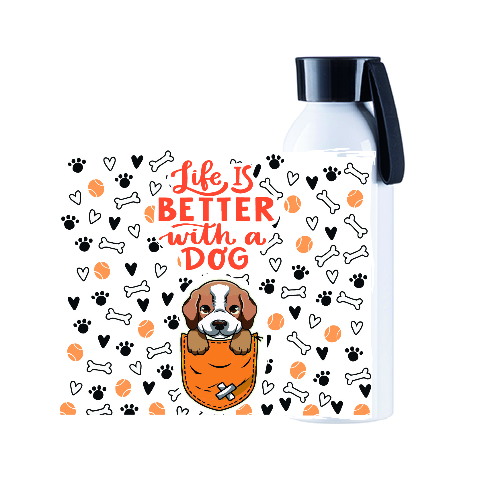 BOTELLA ALUMINIO 750 ML ESTAMPADO PERRITO, DOGLOVER - 2