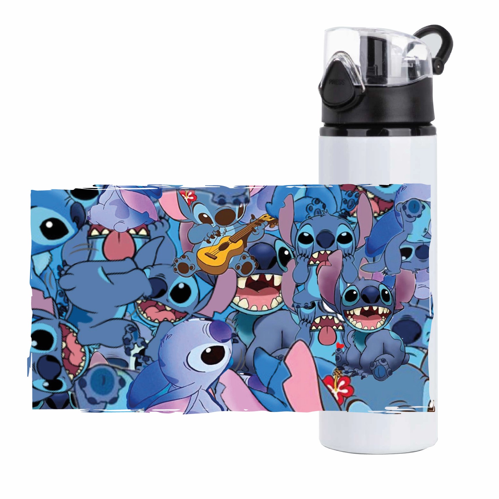 BOTELLA ALUMINIO 750 ML ESTAMPADO STITCH - 2