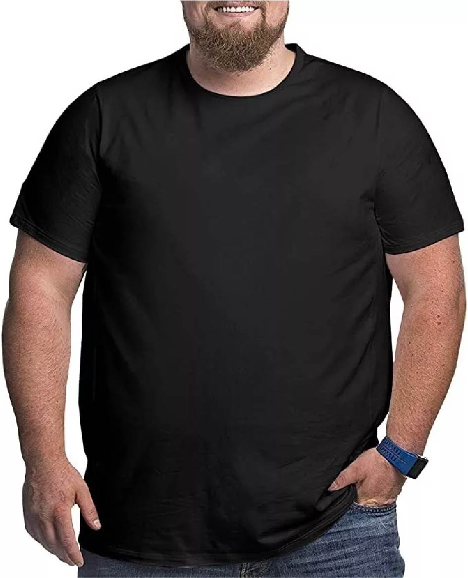 POLERA MANGA CORTA ALGODÓN UNISEX SUMEY NEGRO EXTRAGRANDES - 1