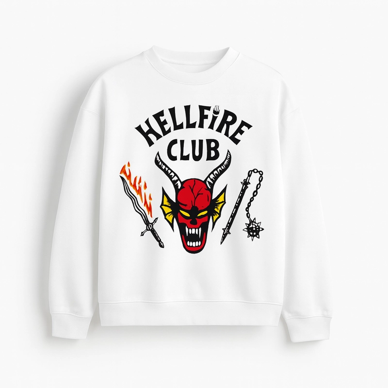 POLERON STRANGER THINGS HELLFIRE UNISEX BLANCO - 1