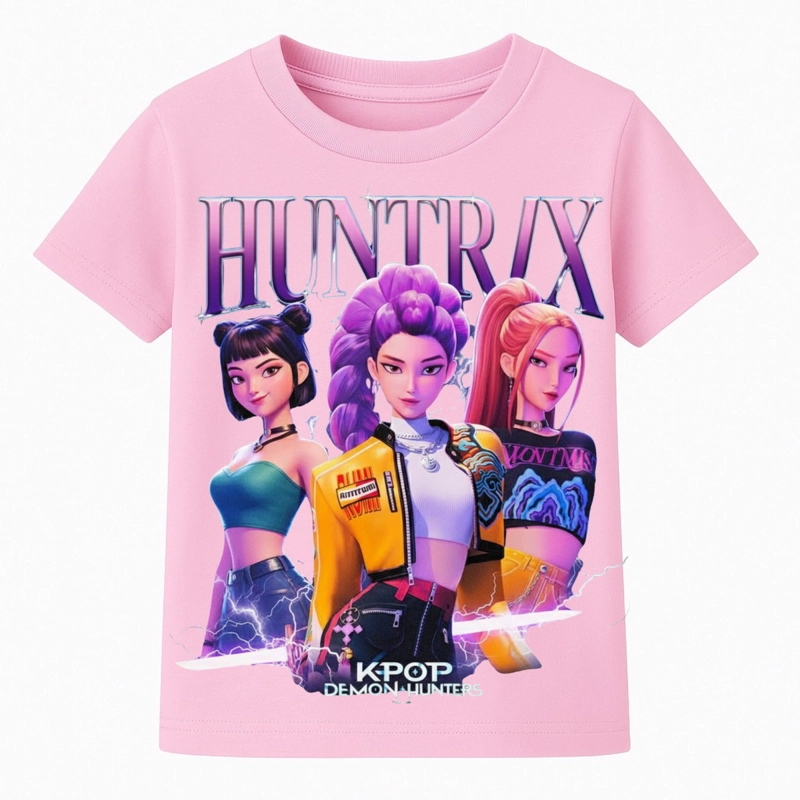 POLERA INFANTIL HUNTRIX GUERRERAS K-POP NEGRO - 1