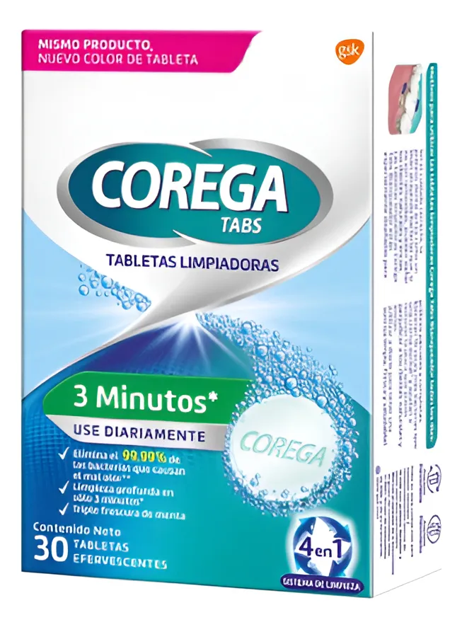 COREGA 3 MINUTOS TABLETAS LIMPIADORAS - 1
