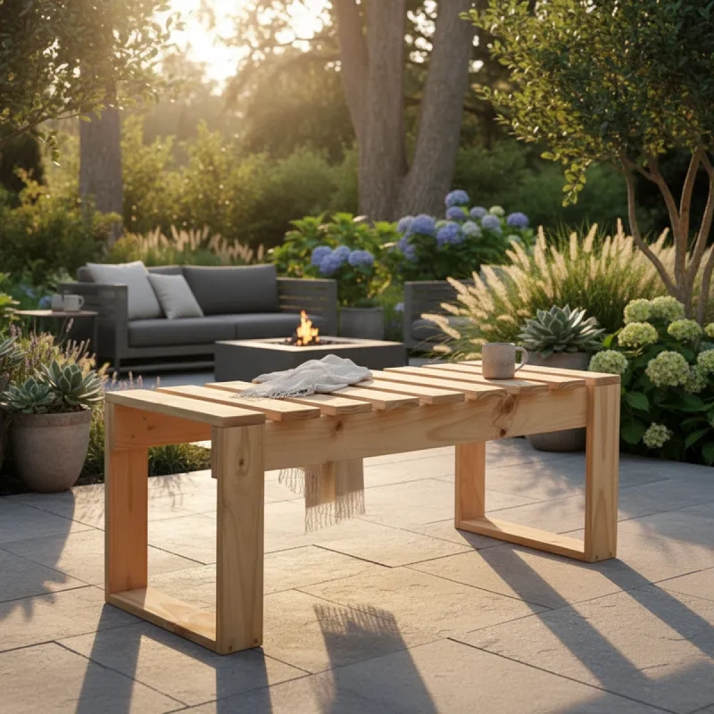 BANCA DE MADERA modelo lelfun kiñe para TERRAZA PATIO COCINA - 1