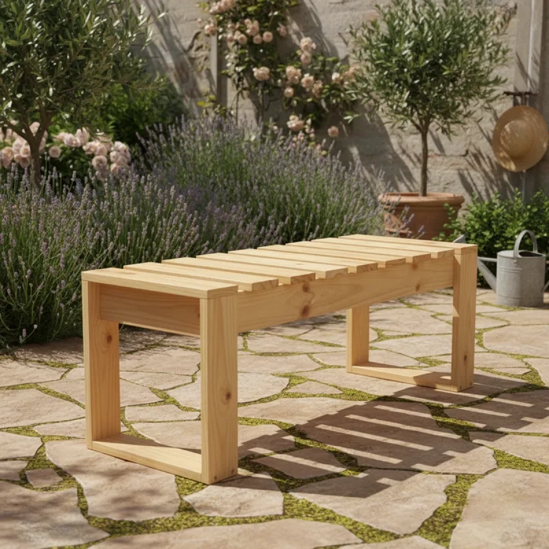 BANCA DE MADERA modelo lelfun kiñe para TERRAZA PATIO COCINA - 2