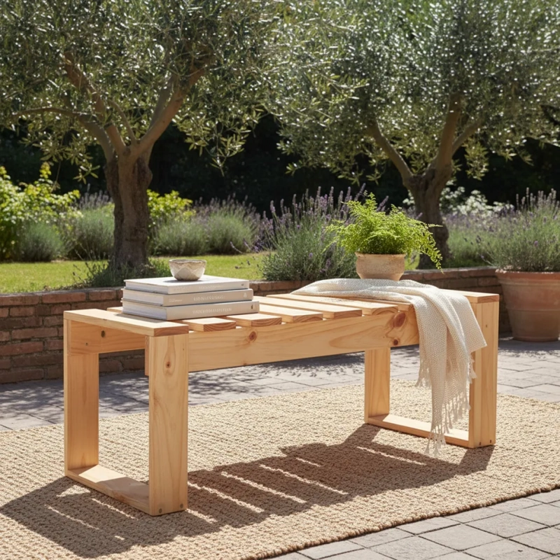 BANCA DE MADERA modelo lelfun kiñe para TERRAZA PATIO COCINA - 4