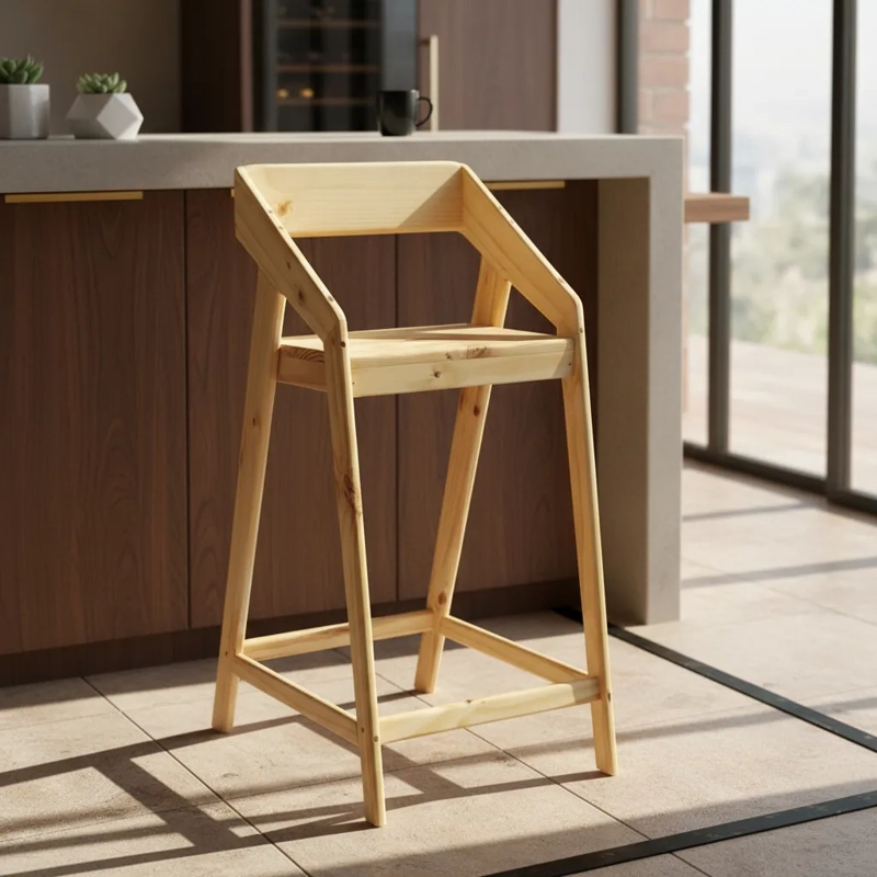 4 UNIDADES SILLA BAR KATAKANA MADERA TABURETE BUTACA - 1