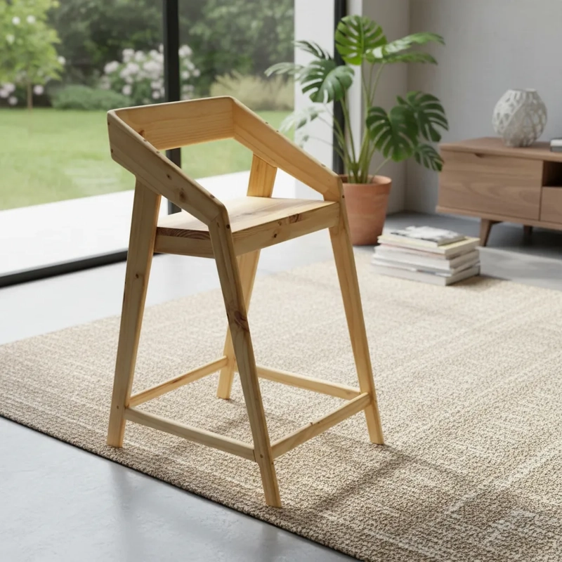 4 UNIDADES SILLA BAR KATAKANA MADERA TABURETE BUTACA - 2