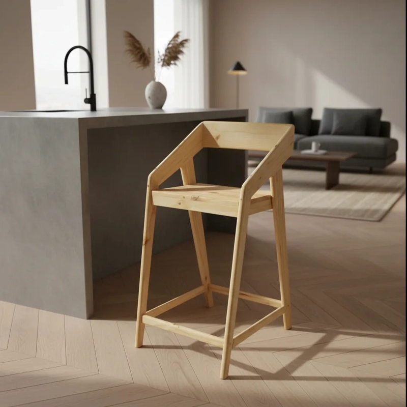 4 UNIDADES SILLA BAR KATAKANA MADERA TABURETE BUTACA - 4