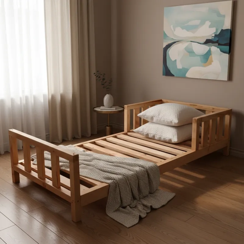2 UNIDADES MARQUESAS de TRANSICION PARA NIÑOS MADERA 160X80 CM - 4