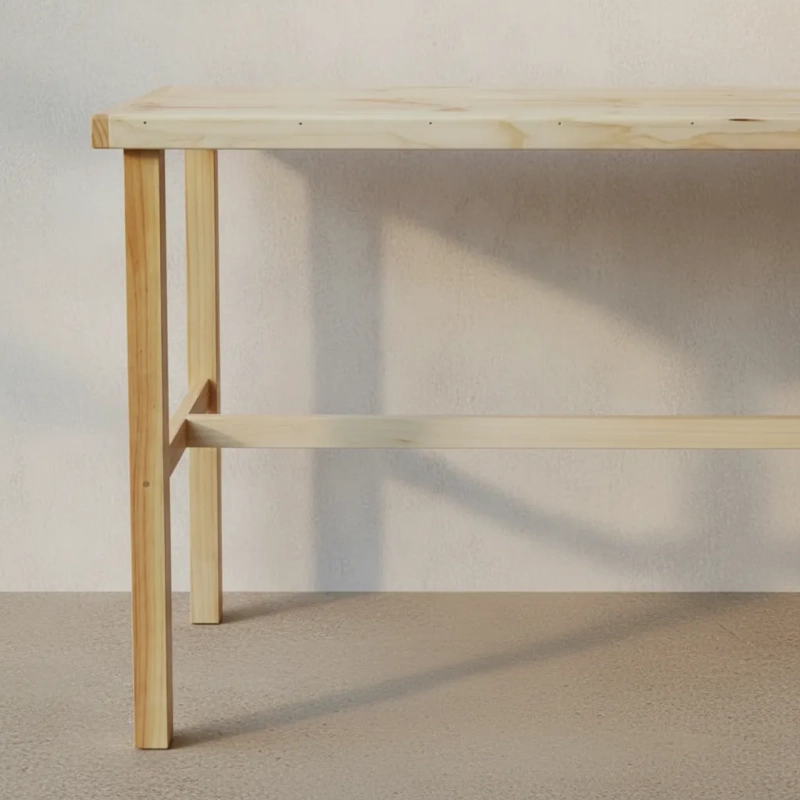 MESA TIPO ISLA ECONOMICA MADERA COCINA QUINCHO 100X50X80 CM - 4