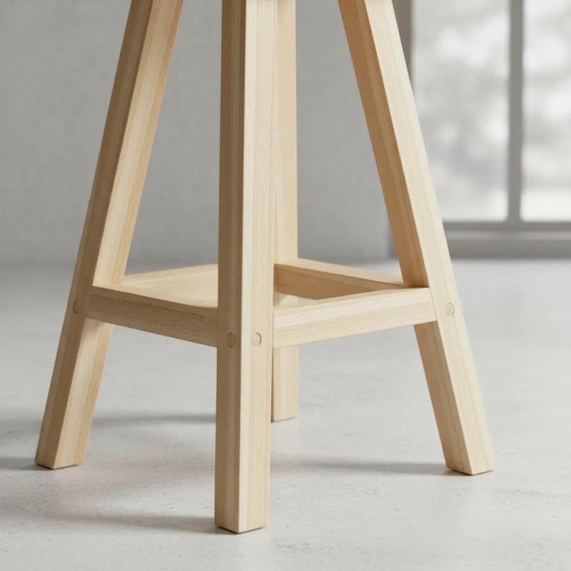 4 TABURETES PISO DE MADERA VITRIFICADO LAVABLE IMPERMEABLE - 3