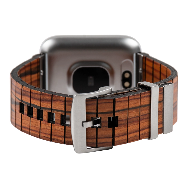 SMARTWATCH RELOJ INTELIGENTE BEWELL CORREA DE MADERA DEPORTE SILVER NOGAL - 4