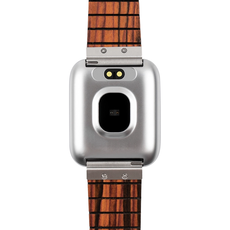 SMARTWATCH RELOJ INTELIGENTE BEWELL CORREA DE MADERA DEPORTE SILVER NOGAL - 5