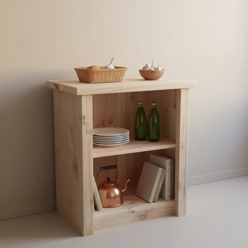 MESON RUSTICO AUXILIAR COCINA. MULTIFUNCIONAL. 100% MADERA MACIZA - 1