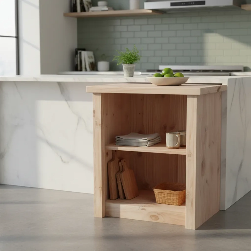 MESON RUSTICO AUXILIAR COCINA. MULTIFUNCIONAL. 100% MADERA MACIZA - 2