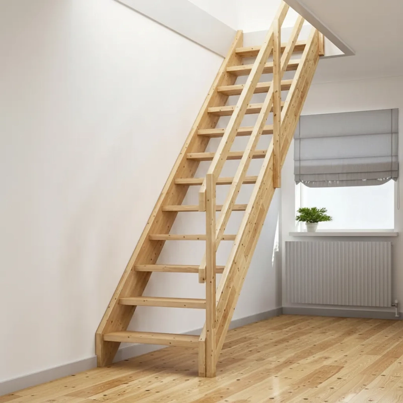 ESCALERA MADERA + PASAMANOS CONSTRUCCION REMODELACION BARNIZ - 1
