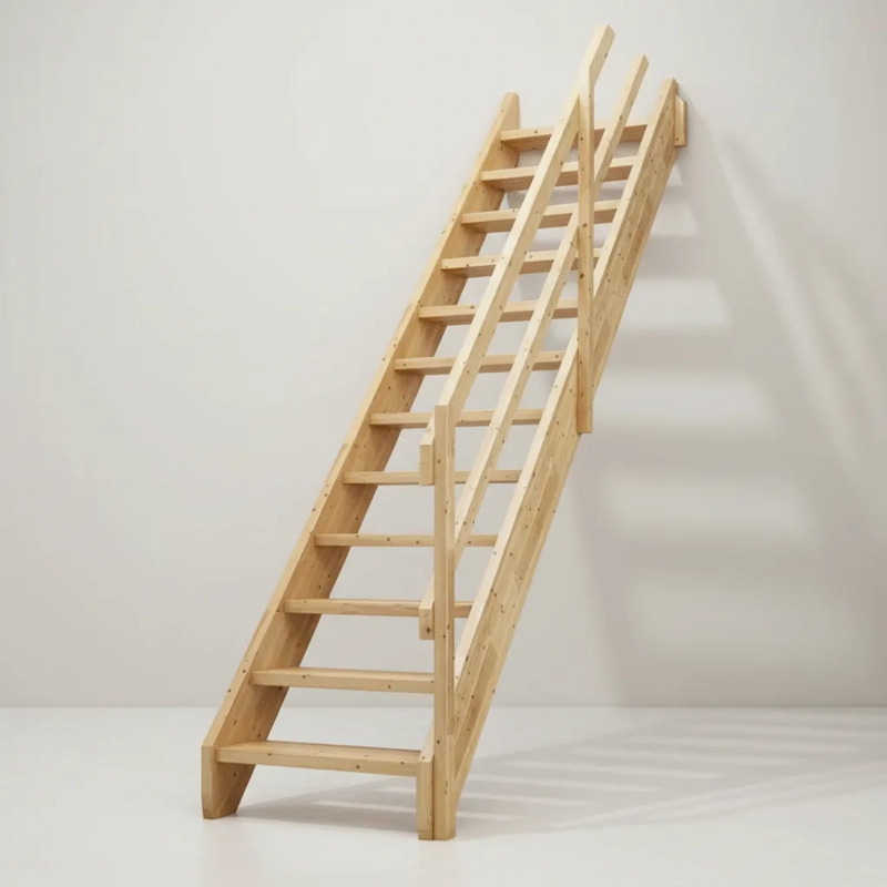 ESCALERA MADERA + PASAMANOS CONSTRUCCION REMODELACION BARNIZ - 2