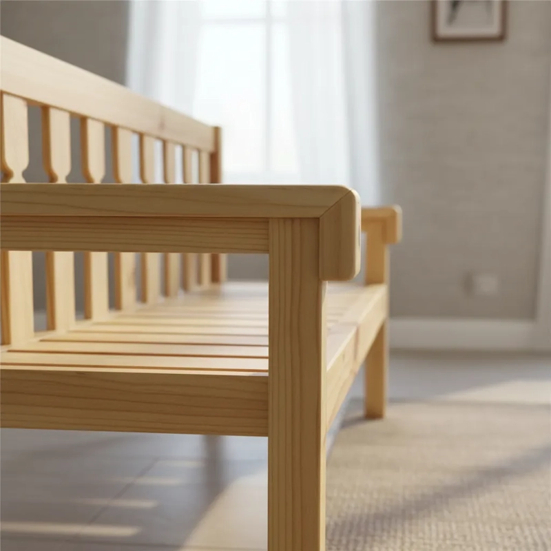SILLON BANCO MADERA ESTILO CAMPESTRE GRANDE - 7