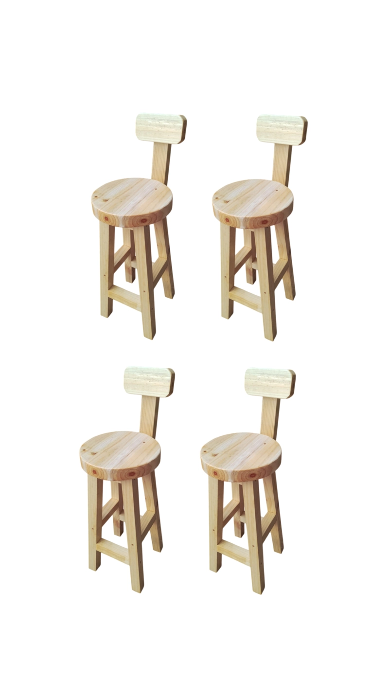 4 UNIDADES PISOS O TABURETES DE MADERA PARA BAR O COCINA VITRIFICADO BARNIZ MADERA - 2