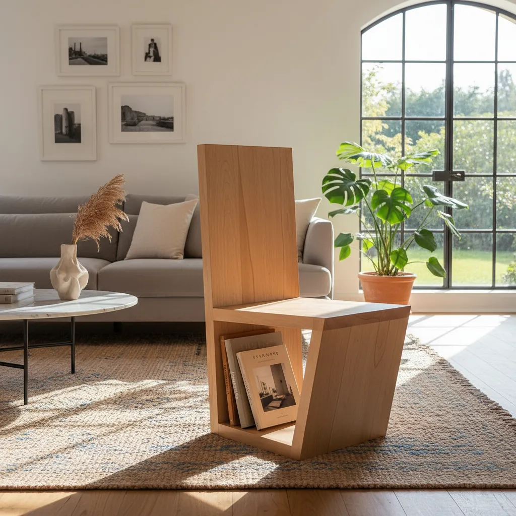 TABURETE DE LECTURA ALTURA 45 CM VITRIFICADO NATURAL - 2