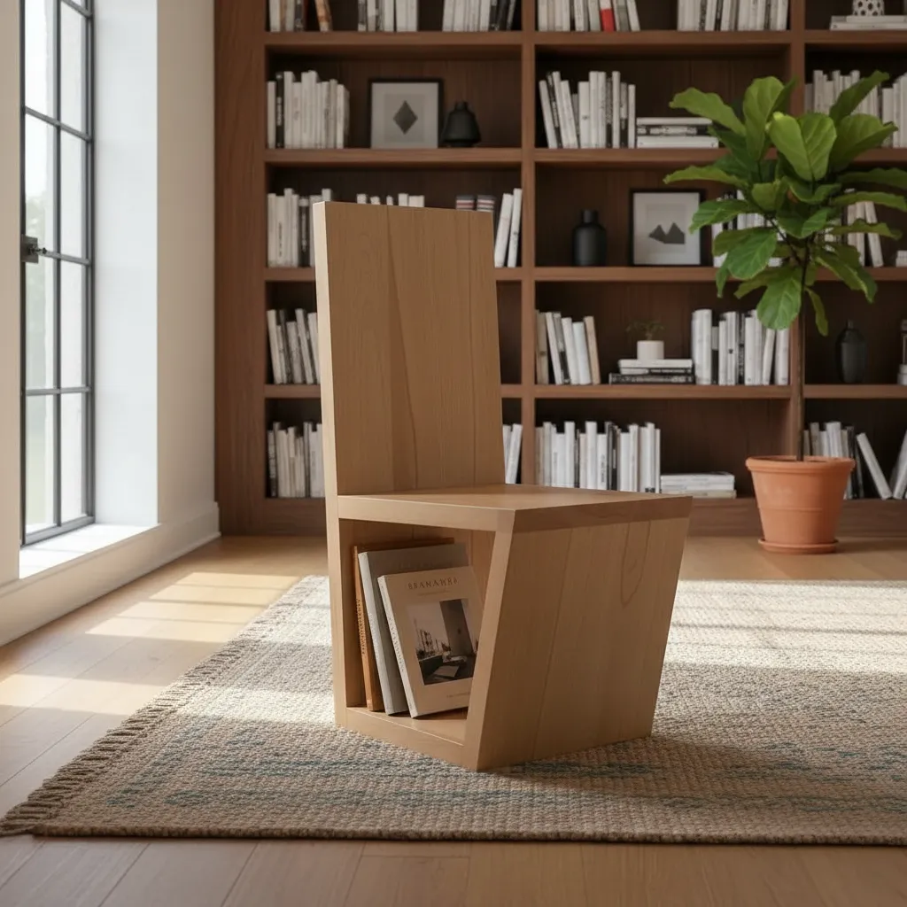 TABURETE DE LECTURA ALTURA 45 CM VITRIFICADO NATURAL - 3