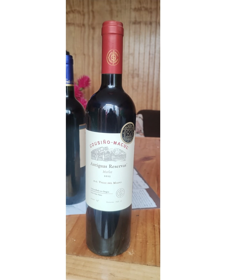 VINO DE 11 AÑOS COUSIÑO MACUL RESERVA MERLOT 2015 750 ML - 2