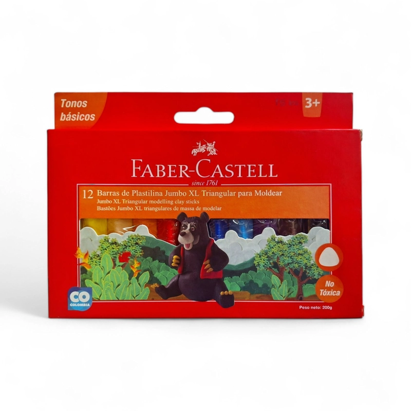 PACK 24 UNIDADES PLASTILINA FABER-CASTELL 12 COLORES - 1