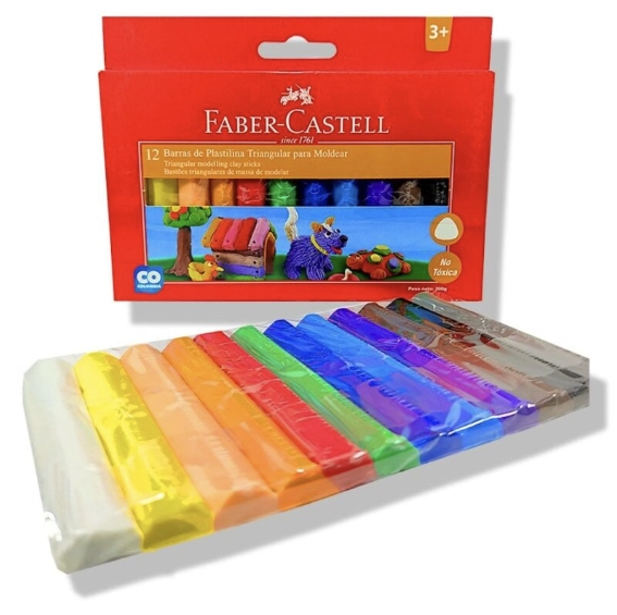 PACK 24 UNIDADES PLASTILINA FABER-CASTELL 12 COLORES - 2
