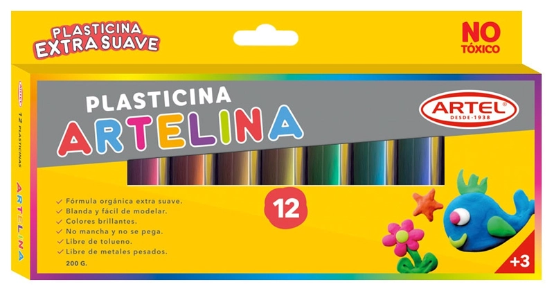 PACK 12 UNIDADES PLASTILINA ARTEL 12 COLORES - 1
