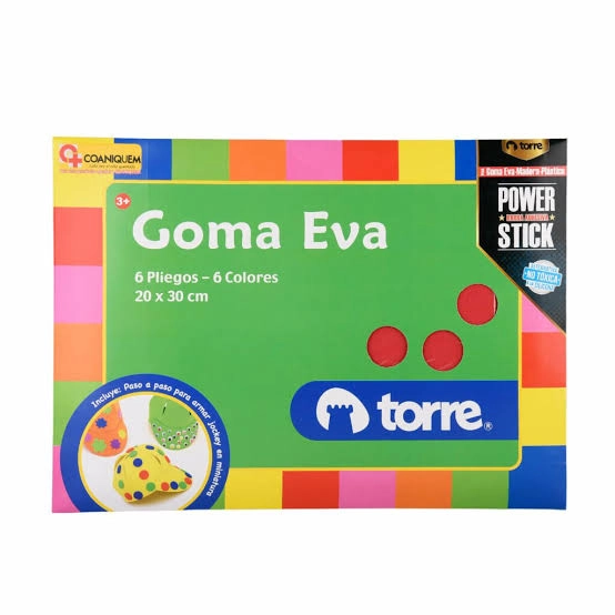 2 CARPETAS CON GOMA EVA 6 COLORES 6 LAMINAS TORRE - 1