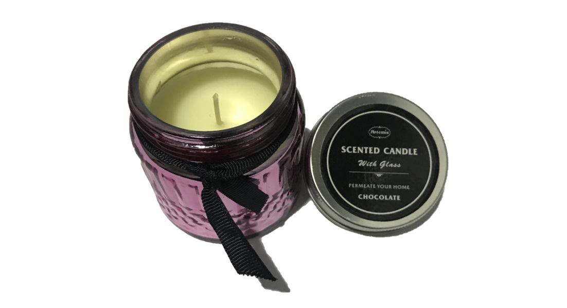 VELA AROMÁTICA CHOCOLATE EN VIDRIO ARTEMIS - 1